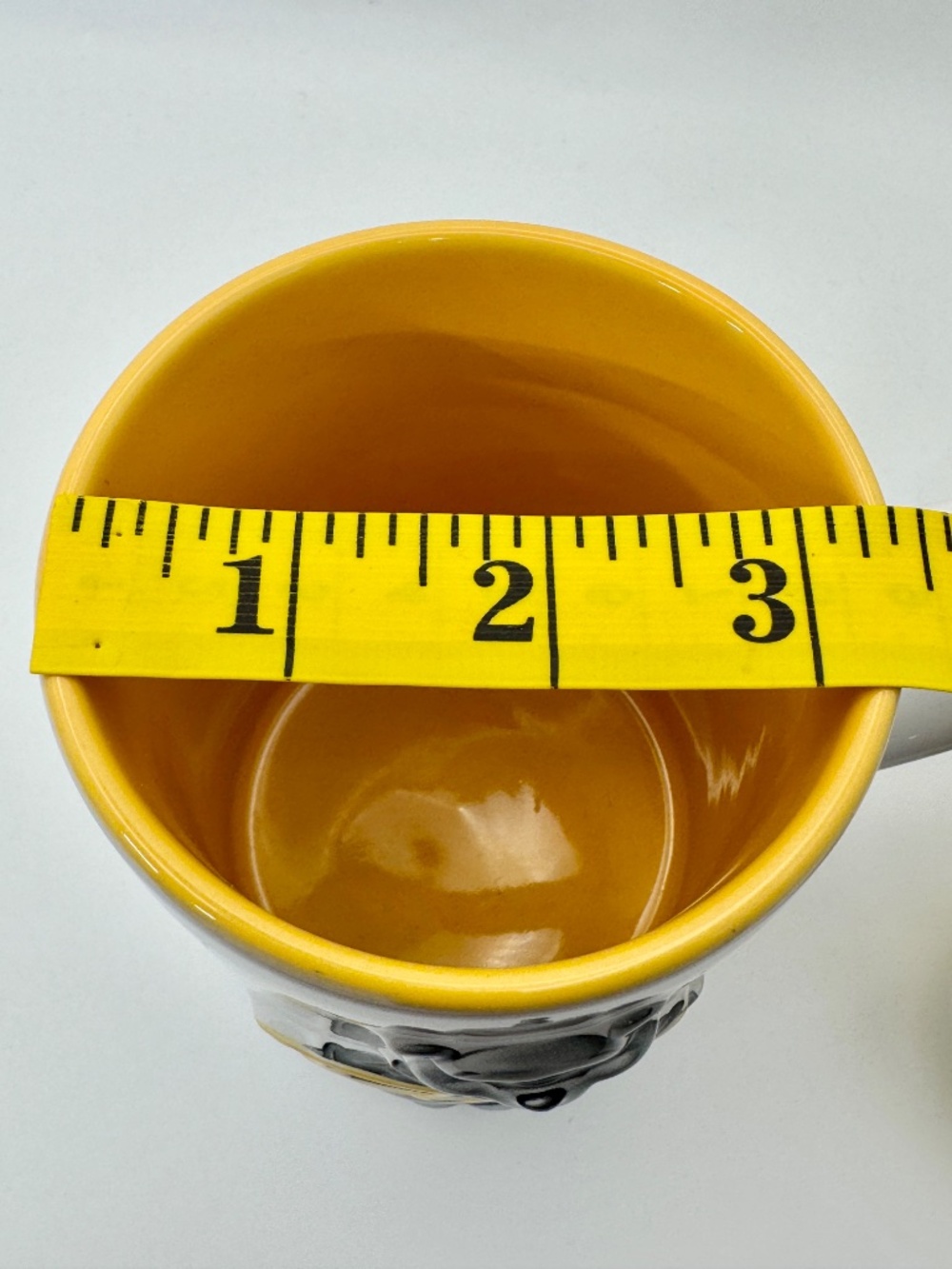 Winnie the Pooh Mug 3D Raised Yellow Inside Full Size 4.5" High Disney Parks - Picture 12 of 14